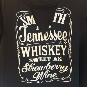 Black Graphic Tee with White Print